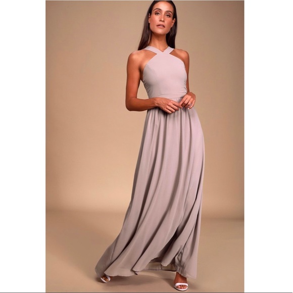 Lulu’s Air of Romance Taupe Maxi Dress - Picture 5 of 8